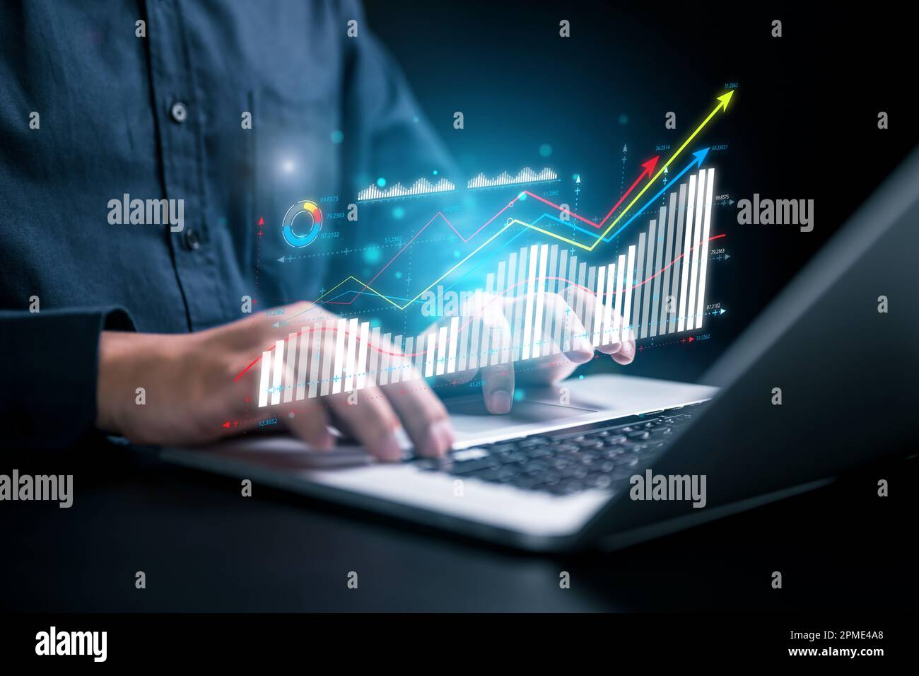 business analysis chart KPI Data icon technology Stock Photo