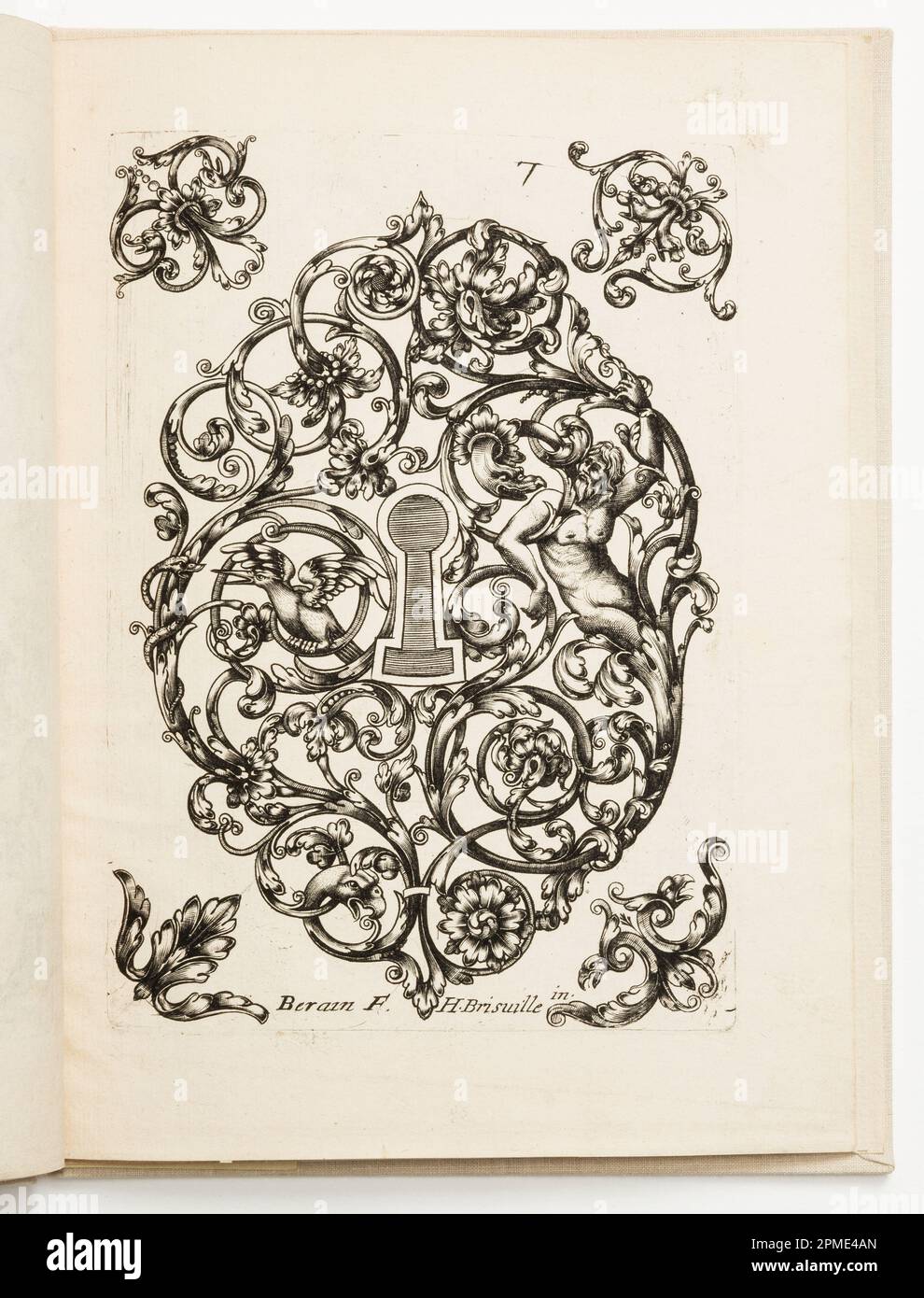 Print, Ornament Escutcheon Design; Designed by Hugues Brisville (French