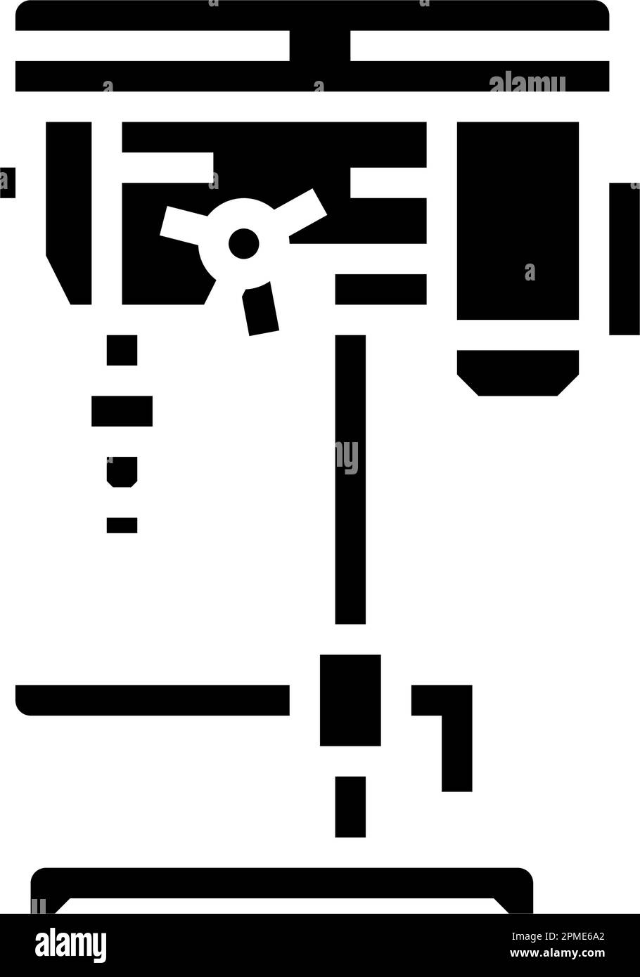 drill press tool work glyph icon vector illustration Stock Vector Image