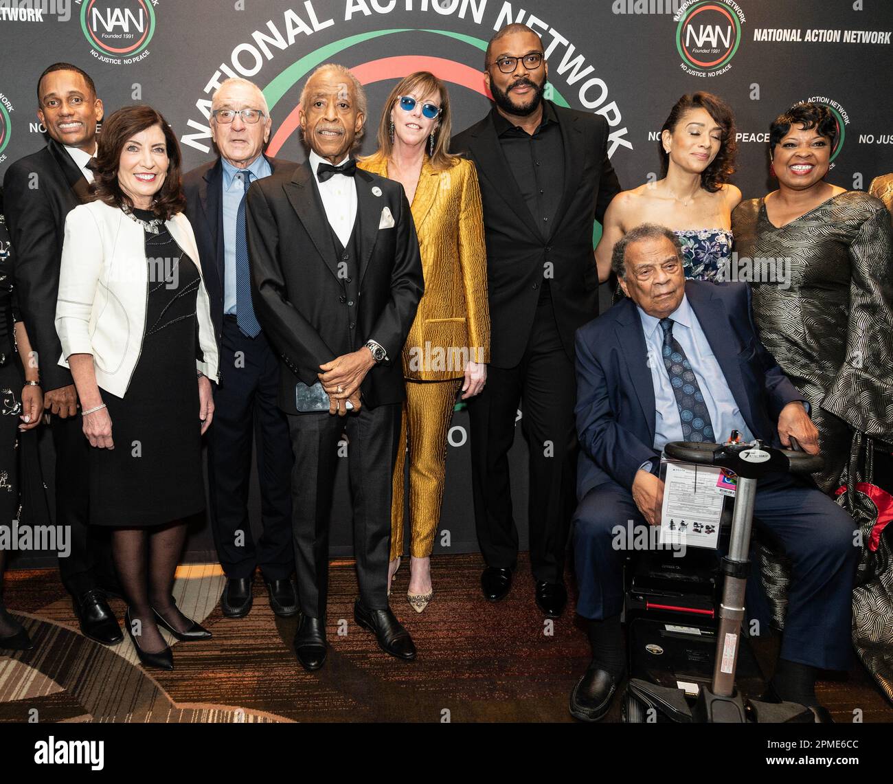 New York, USA. 12th Apr, Hill Harper, Kathy Hochul, Robert De Al Sharpton, Jane Rosenthal, Tyler Perry, Andrew Young and attend NAN 2023 Convention Keepers of the Dream gala