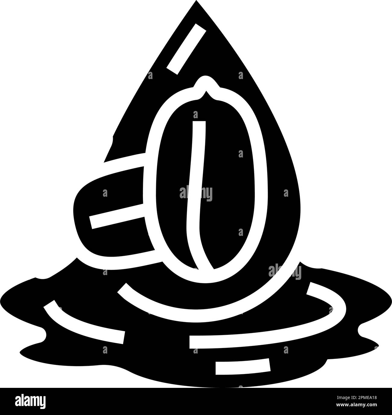 peanut oil liquid yellow glyph icon vector illustration Stock Vector