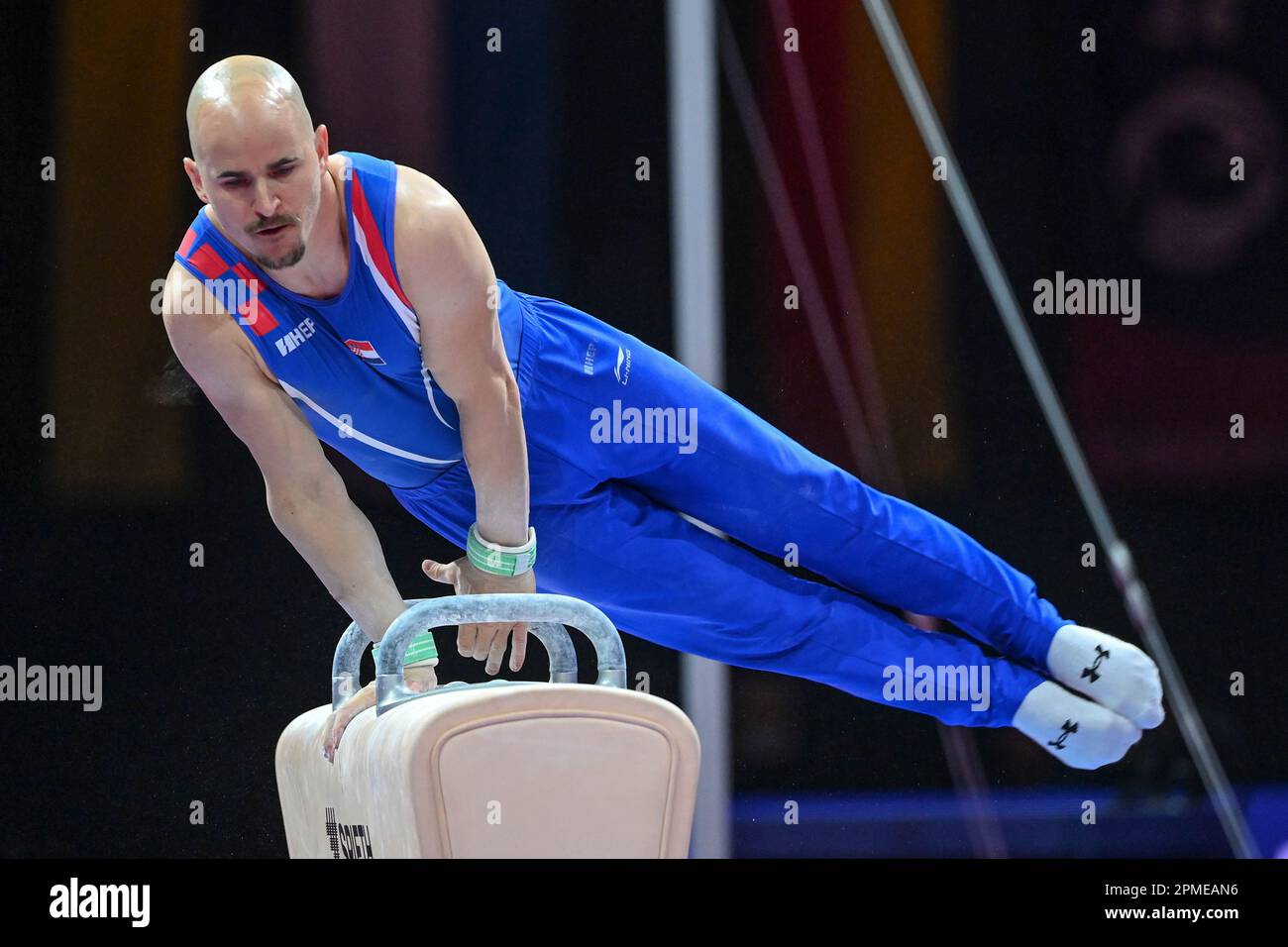 Filip Ude (Croatia). Artistic Gymnastics, Men's Pommel horse. European Championships Munich 2022. Stock Photo
