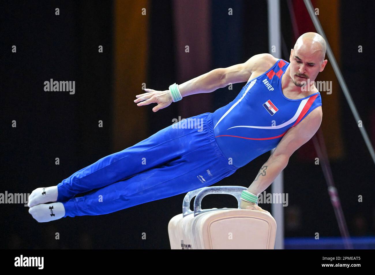 Filip Ude (Croatia). Artistic Gymnastics, Men's Pommel horse. European Championships Munich 2022. Stock Photo