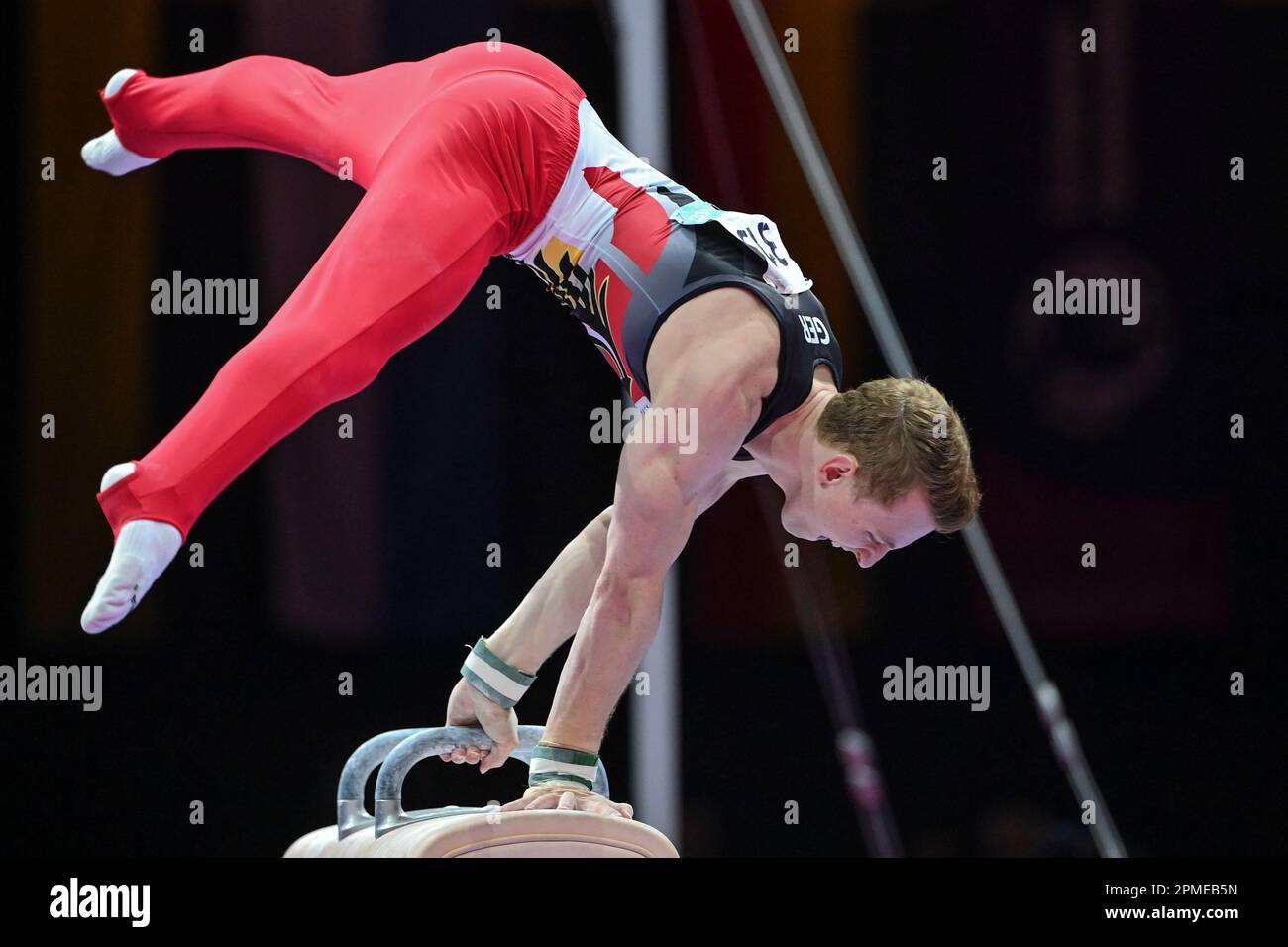 Nils Dunkel (Germany). Artistic Gymnastics, Men's Pommel horse Bronze Medal. European Championships Munich 2022 Stock Photo