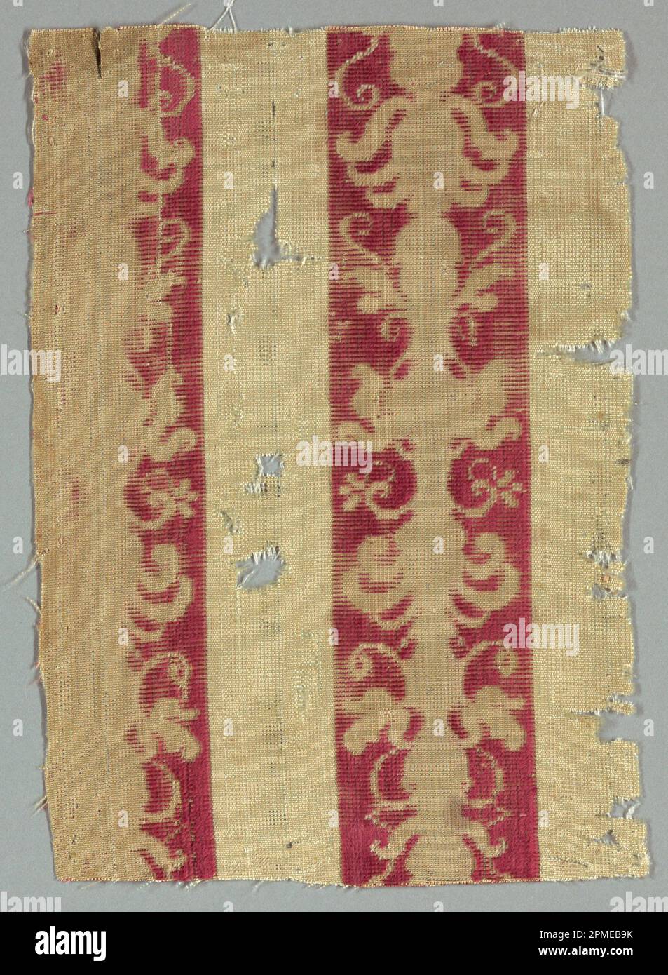 Fragment, 17th century; silk; Warp x Weft: 17.7 x 12.2 cm (6 15/16 x 4 13/16 in.) Stock Photo