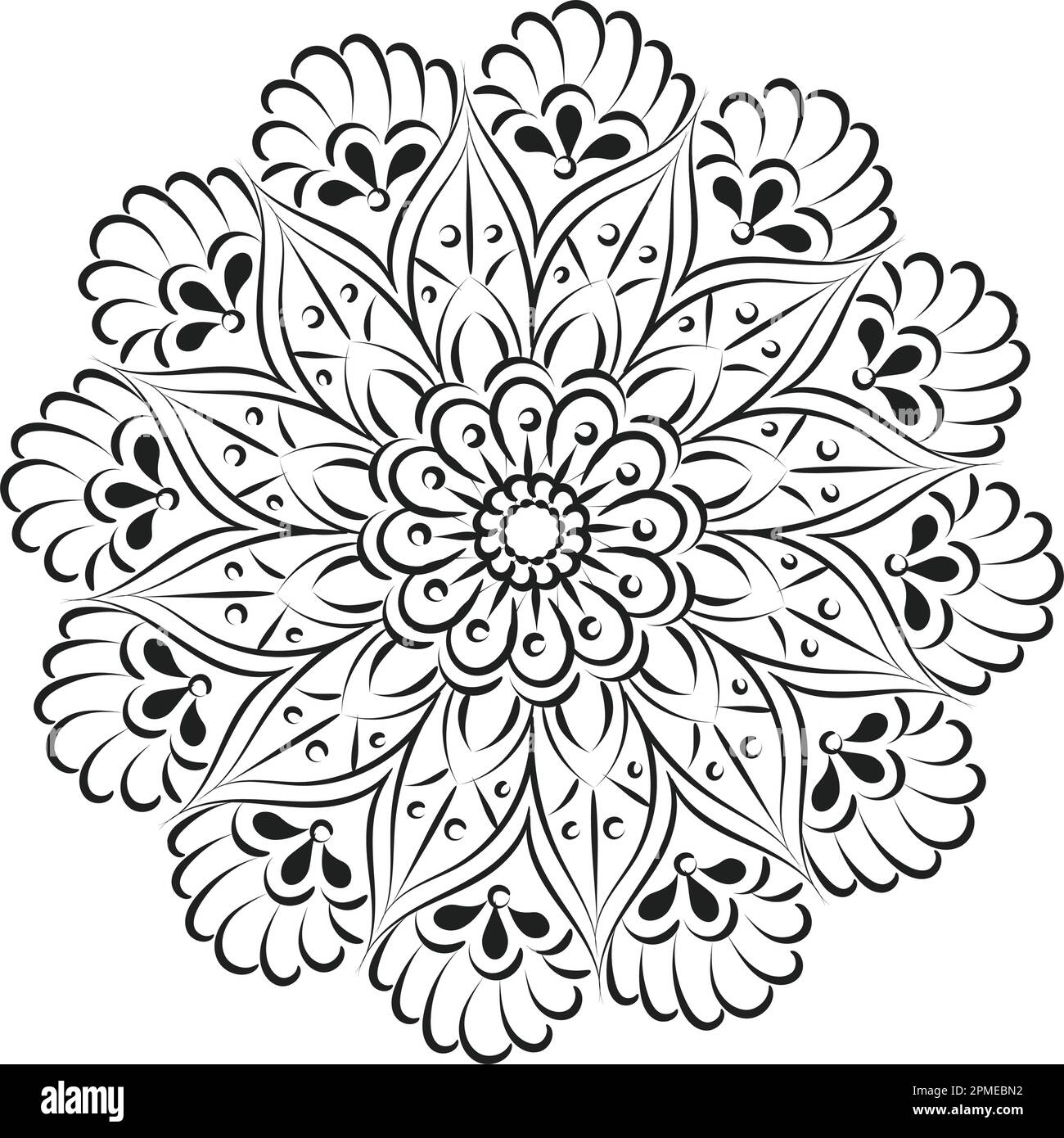 Mandala Art design in circle. Simple mandala design floral mandala