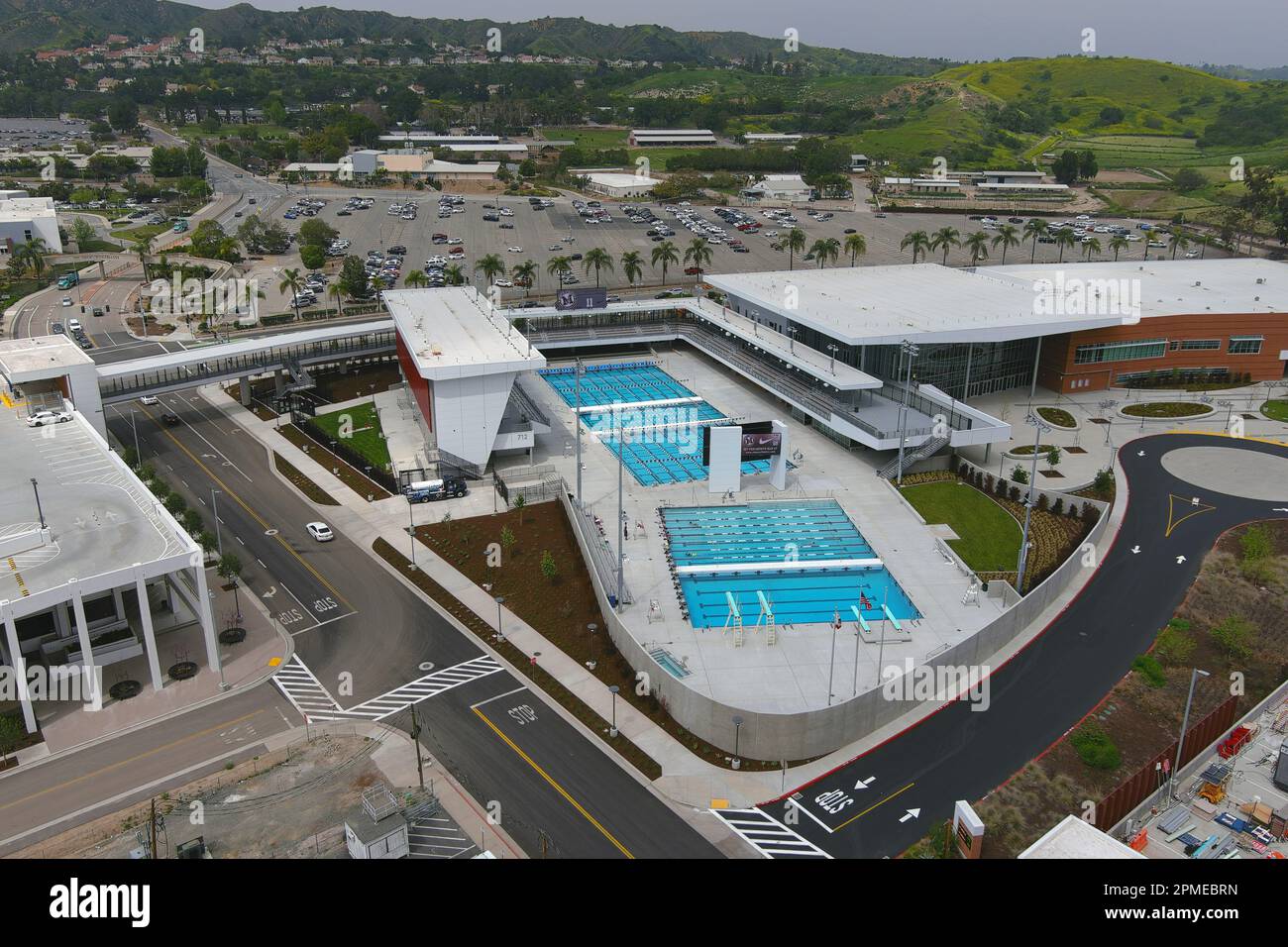 A general overall aerial view of Mt. San Antonio College Aquatics ...