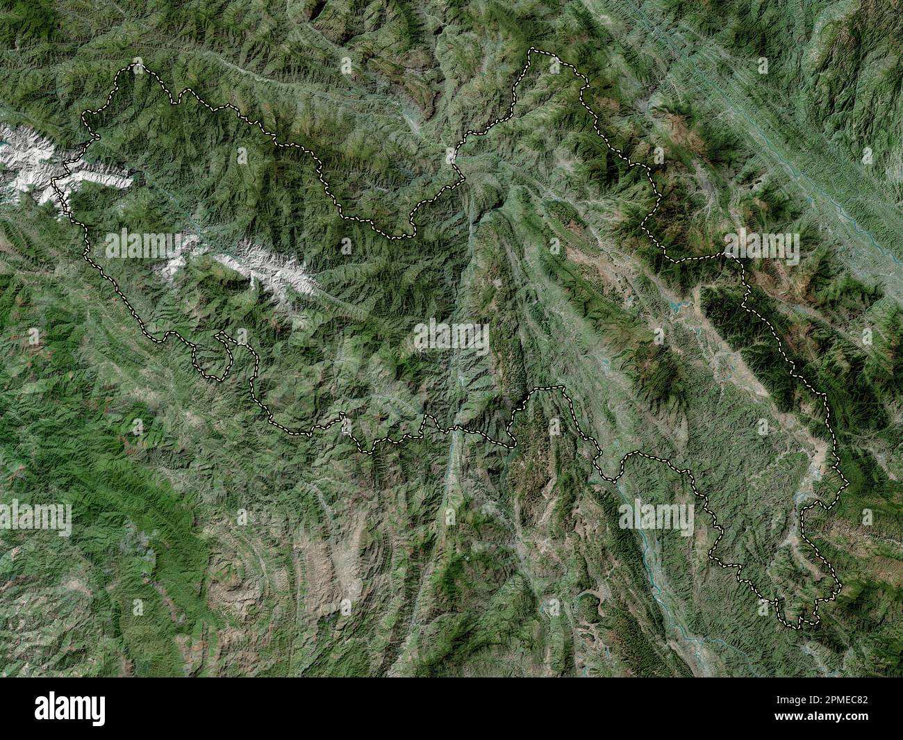 Lai Chau, province of Vietnam. High resolution satellite map Stock Photo Alamy