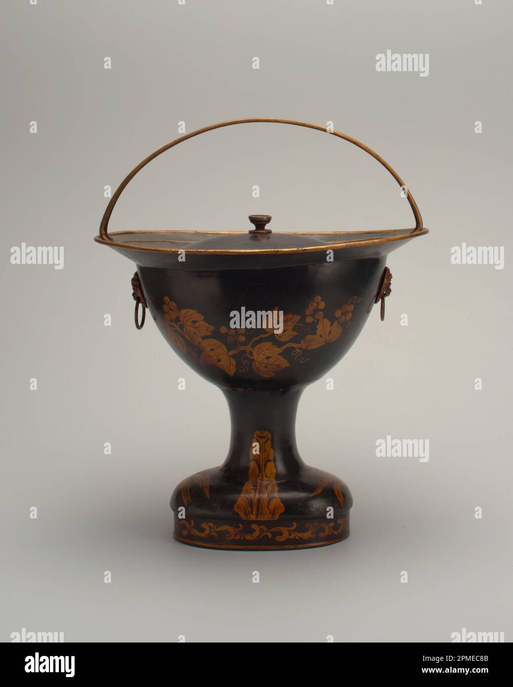 Coal Scuttle And Cover; enameled tôle, metal; Overall: 62 x 49.5 x 36 cm (24 7/16 x 19 1/2 x 14 3/16 in.); 1978-178-2-a,b Stock Photo