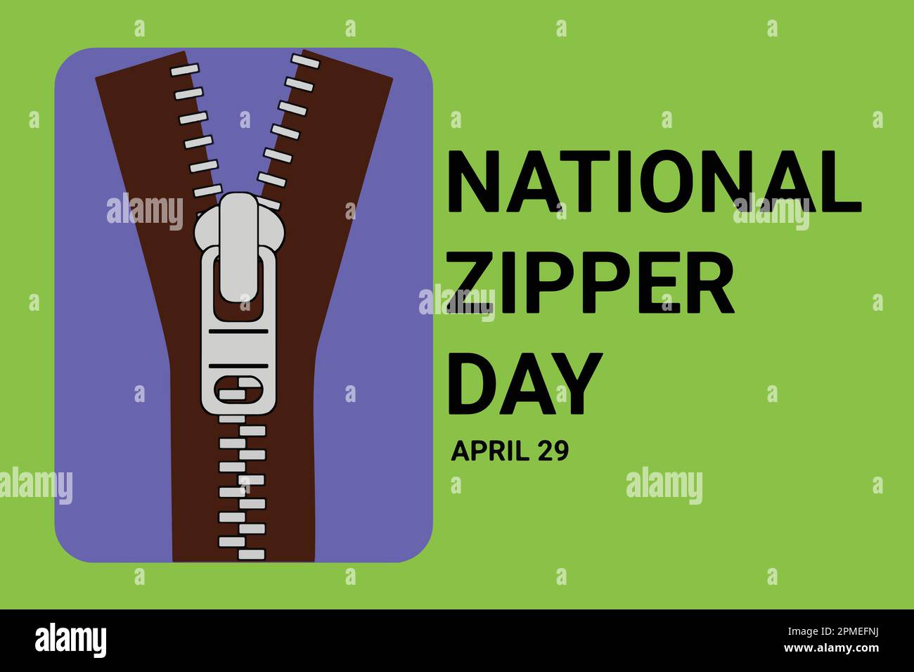 National Zipper Day. Vector illustration of a zipper day Stock Vector