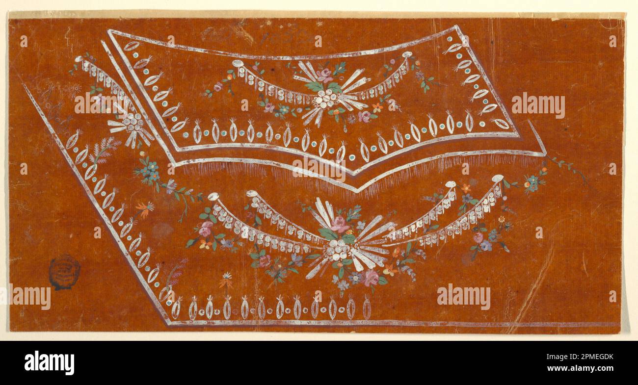 Drawing design for the embroidery of the left bottom corner of a man s