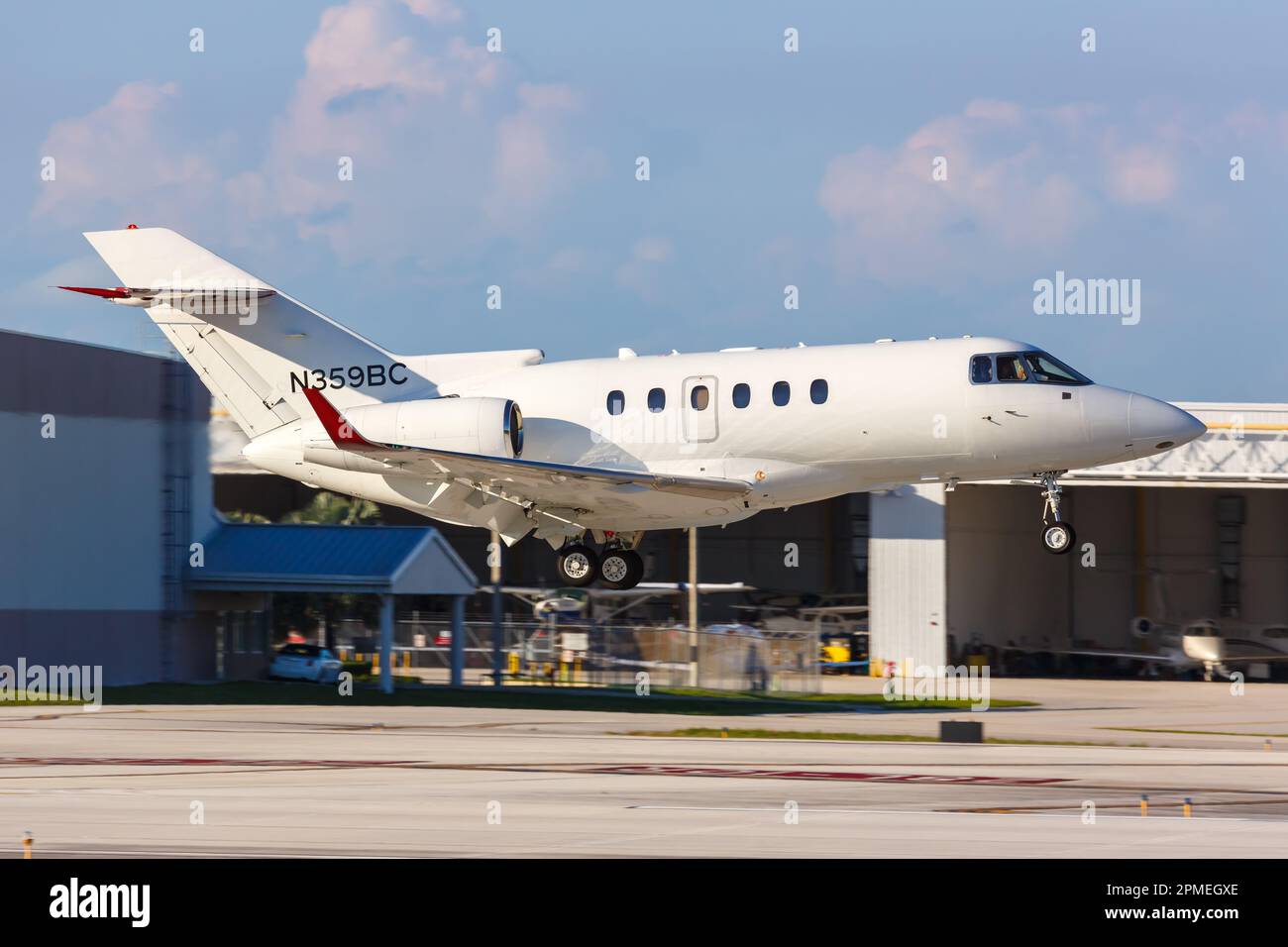 Fort Lauderdale, United States – November 14, 2022: Private Raytheon airplane at Fort Lauderdale airport (FLL) in the United States. Stock Photo
