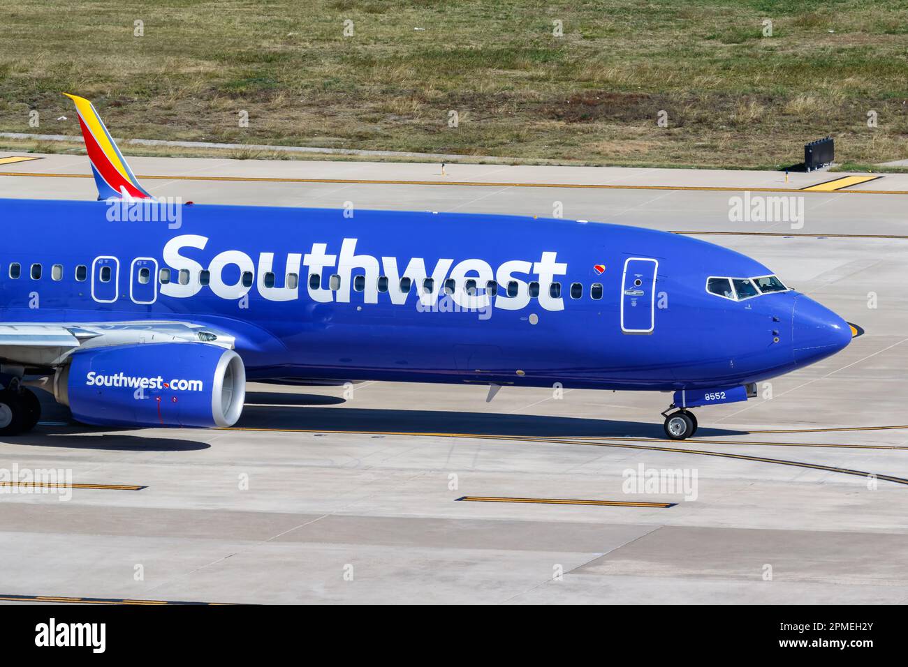 Dallas, United States – November 12, 2022: Southwest Boeing 737-800 airplane at Dallas Love Field airport (DAL) in the United States. Stock Photo