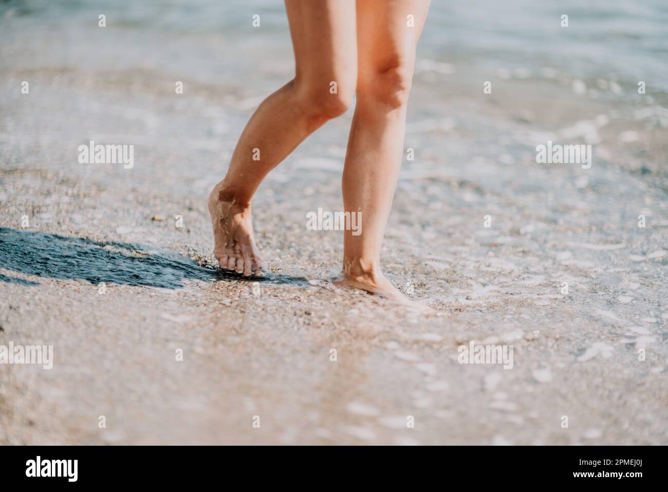 Sand woman detail feet barefoot hi-res stock photography and images - Alamy