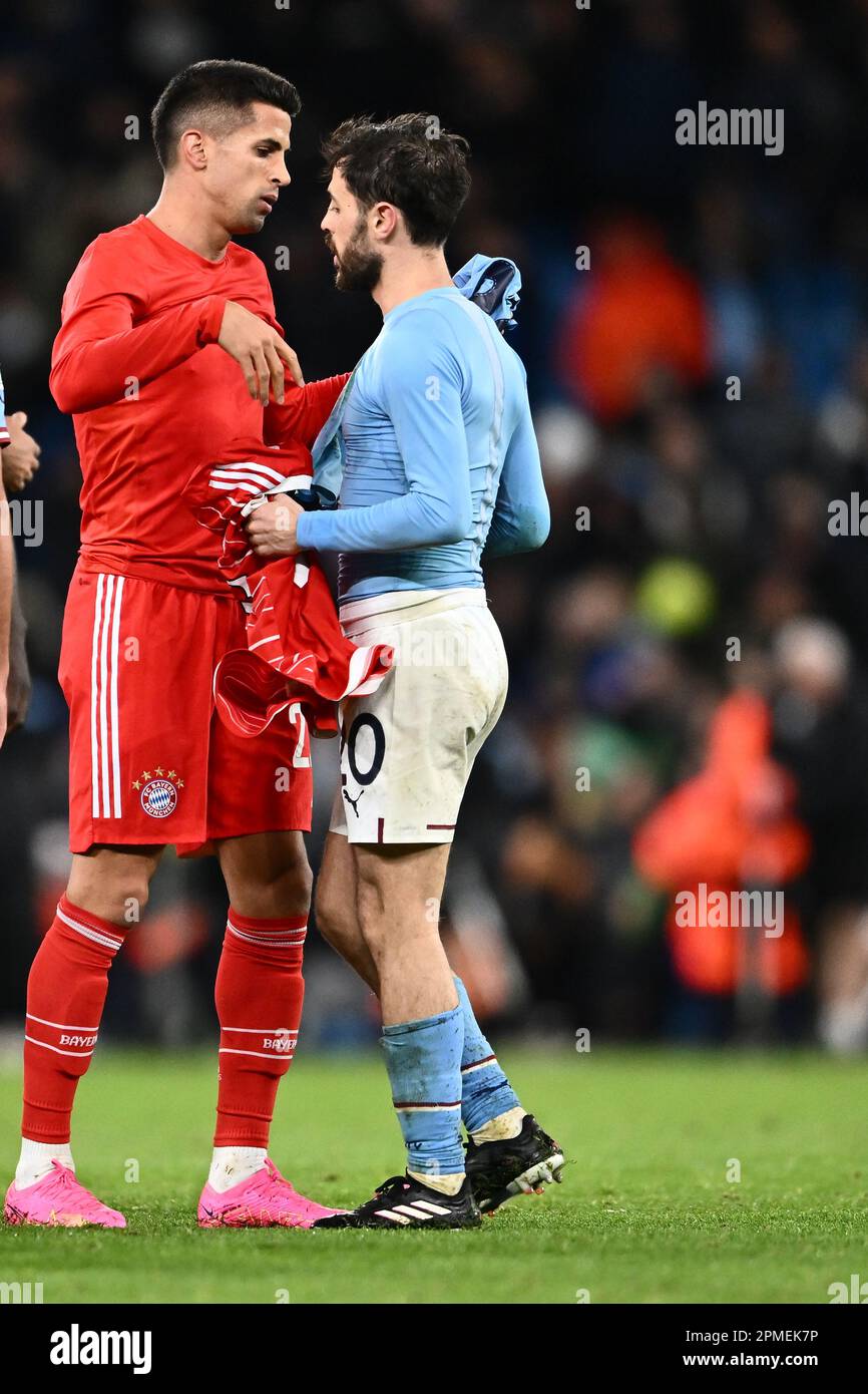 England Manchester 11 April 2023 Bernardo Silva Of Manchester City And Joao Cancelo Of 8671