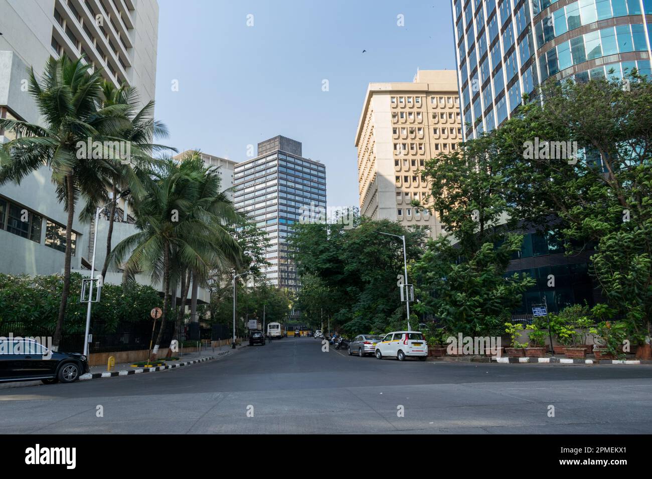 Cityscape office buildings with modern corporate architecture of