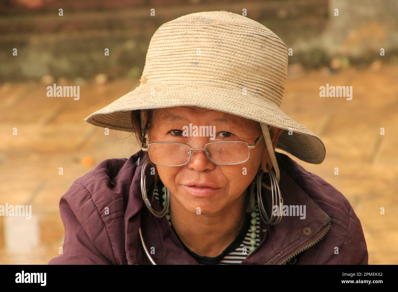 Portrait of a Northwestern Vietnamese Woman Photographed at Sa Pa Vietnam Stock Photo