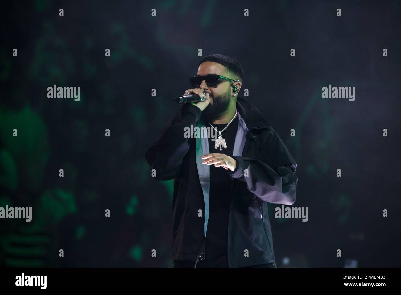 Toronto-born rapper NAV performing on stage at Scotiabank Arena in