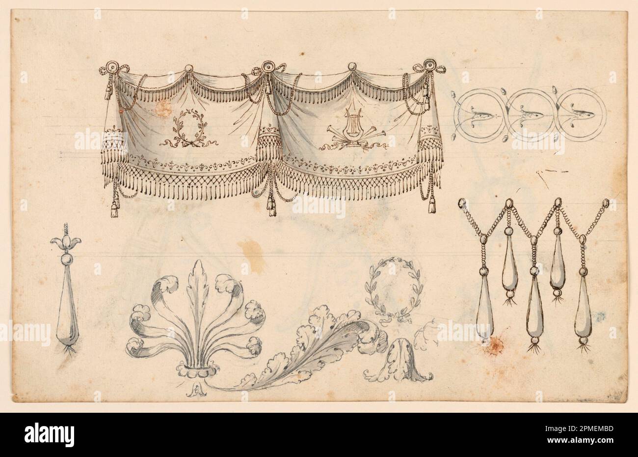 Drawing, Project for Drapery; Designed by Romolo Achille Liverani ...