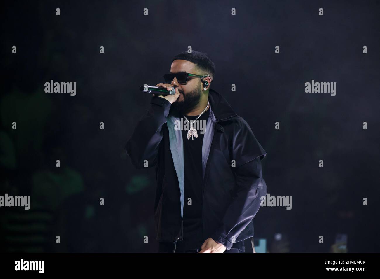Toronto-born rapper NAV performing on stage at Scotiabank Arena in