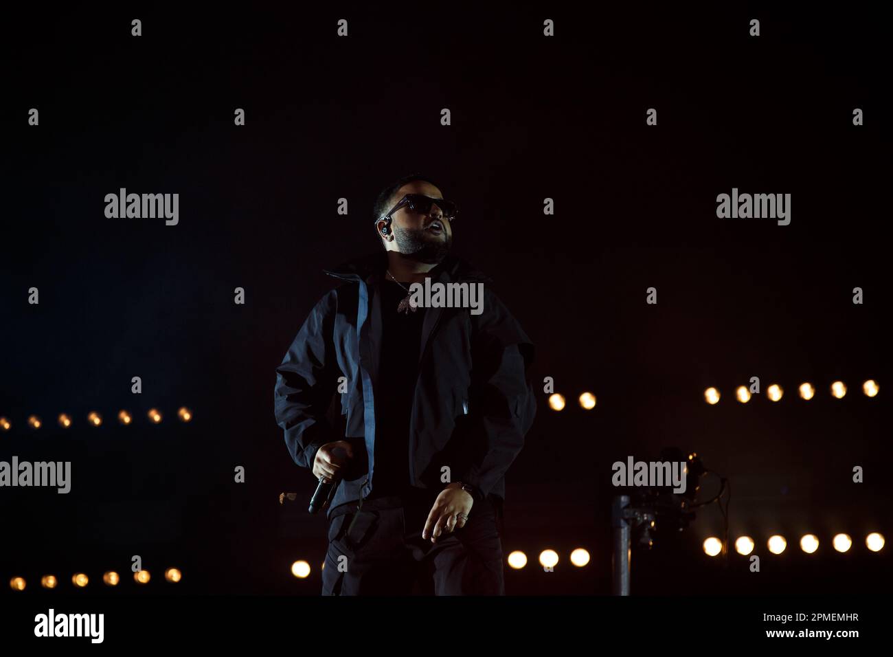 Toronto-born rapper NAV performing on stage at Scotiabank Arena in Toronto, CANADA Stock Photo