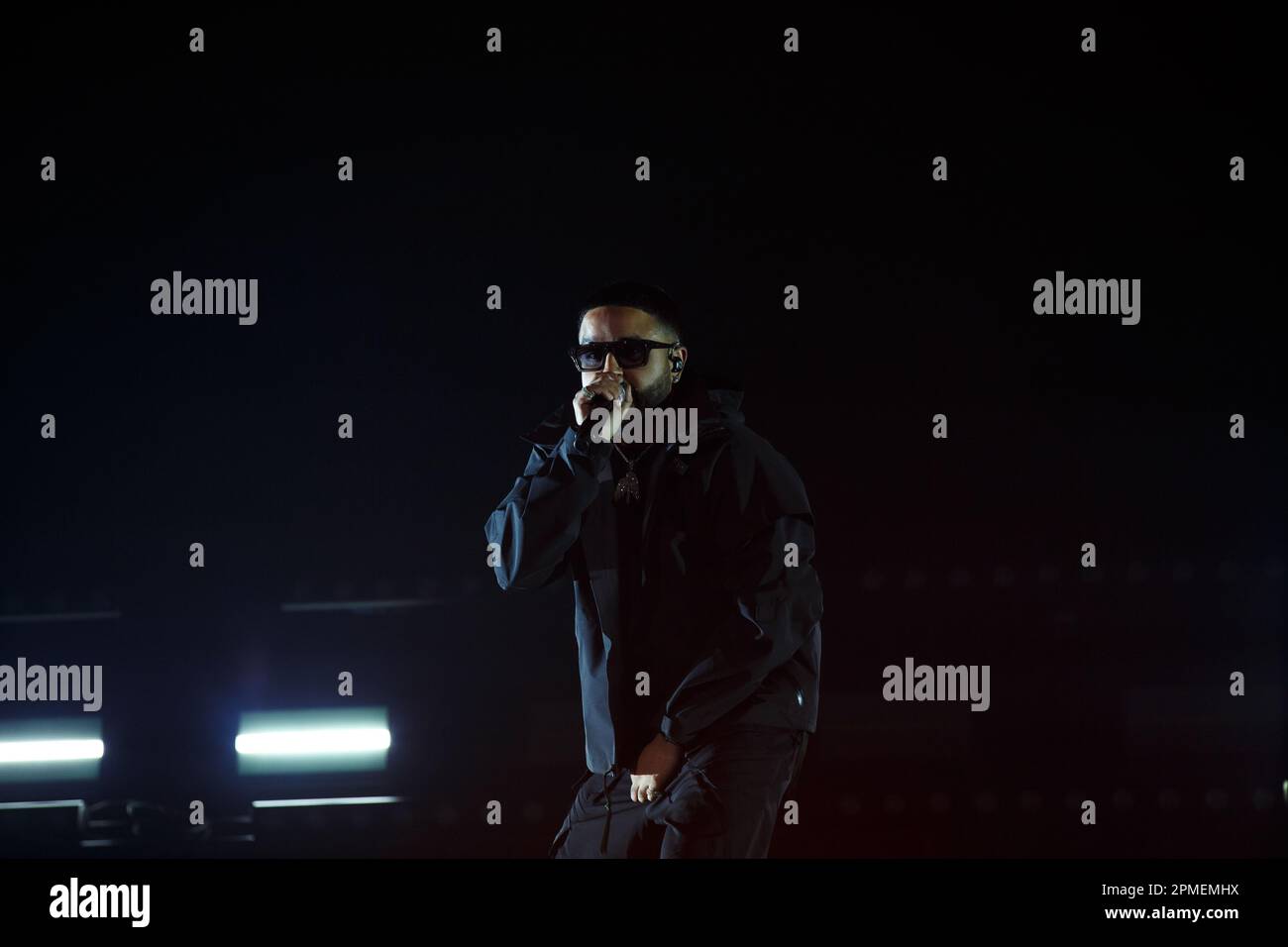 Toronto-born rapper NAV performing on stage at Scotiabank Arena in