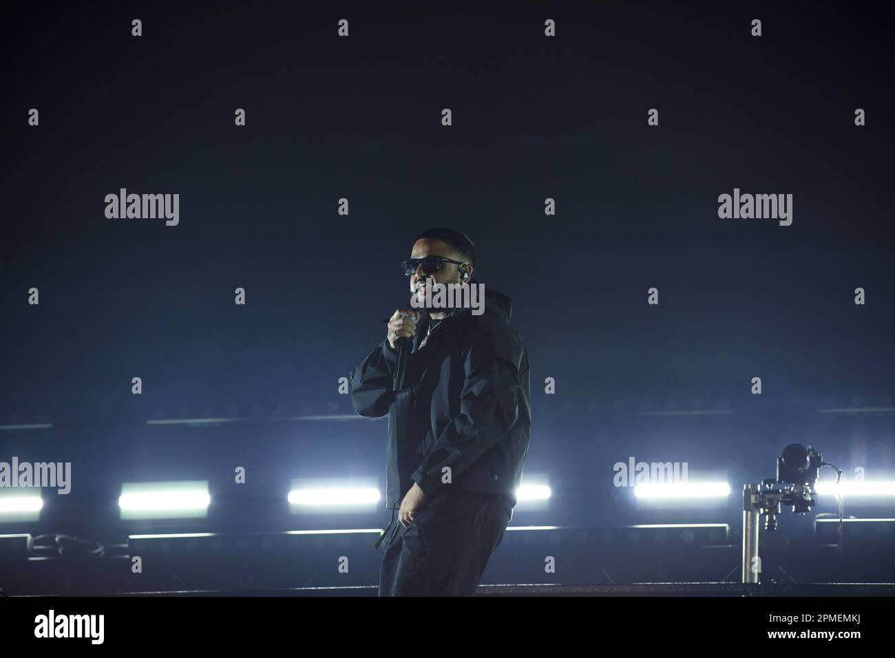 Torontoborn rapper NAV performing on stage at Scotiabank Arena in