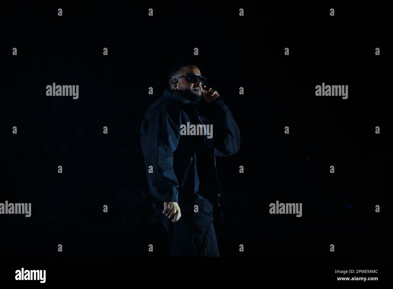 Toronto-born rapper NAV performing on stage at Scotiabank Arena in Toronto, CANADA Stock Photo