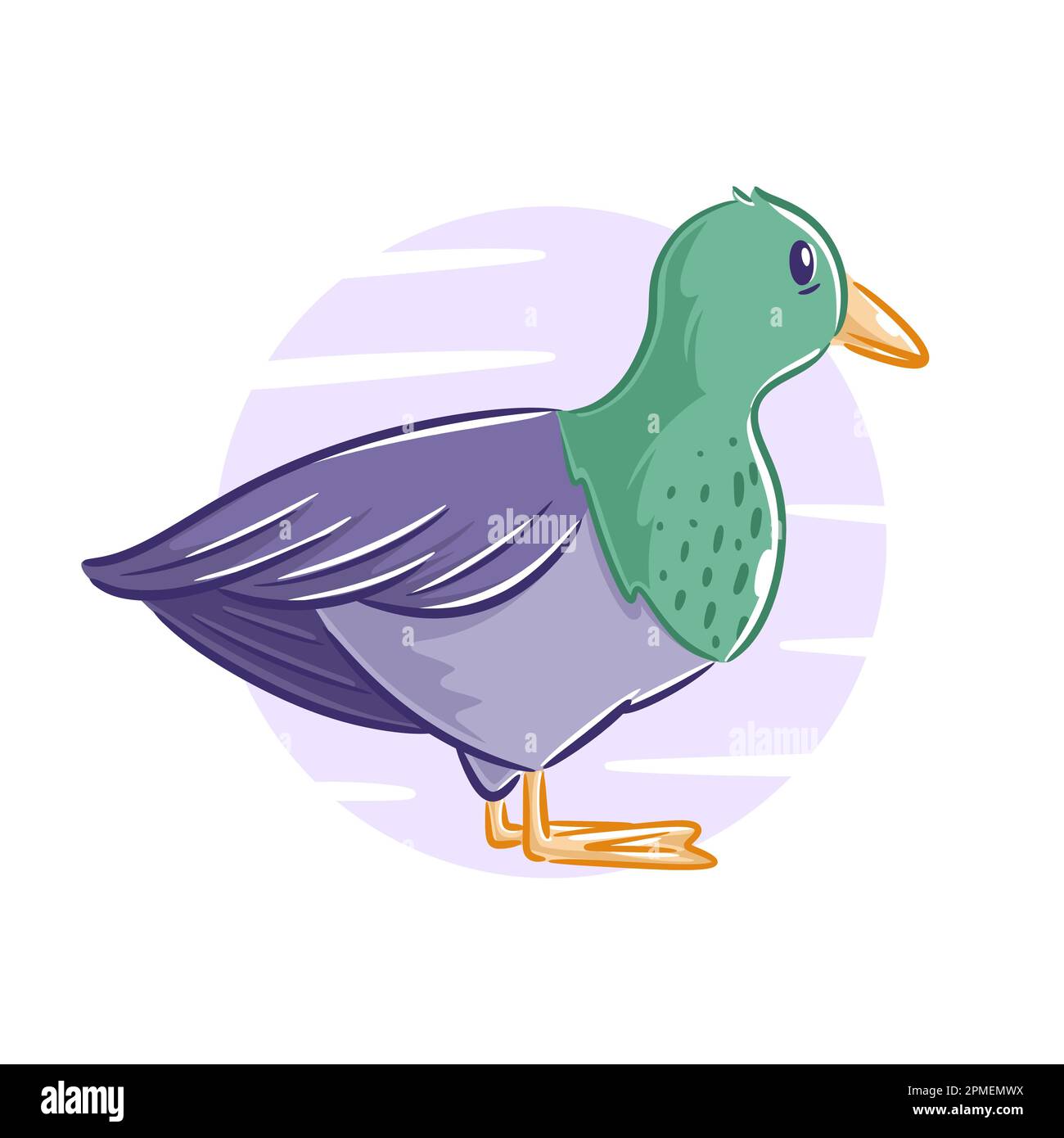 Vector hand drawn ducks fly cartoon character Stock Vector