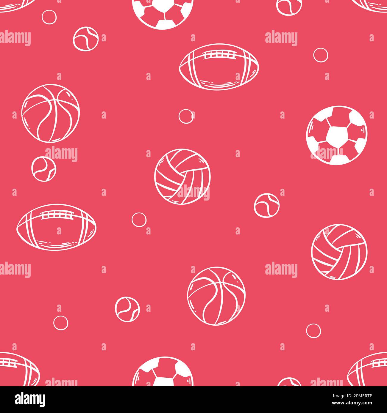 Sport ball seamless pattern vector pink white Stock Vector Image & Art ...