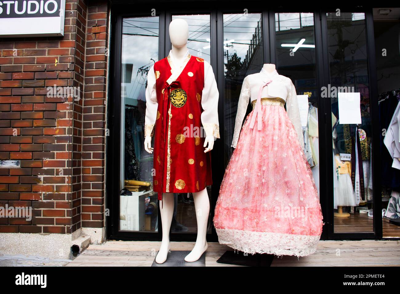 Korean traditional clothes hanbok hanja in fashion studio shop for
