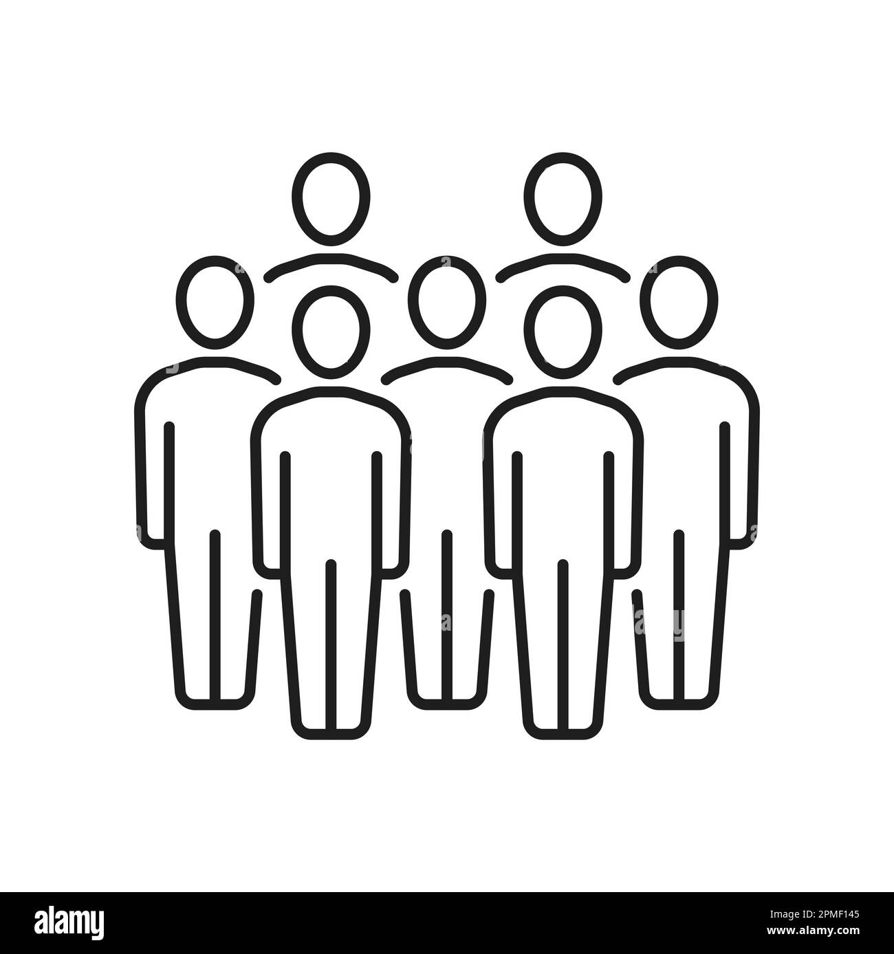 Chat conference, workers group thin line icon. Vector business team ...