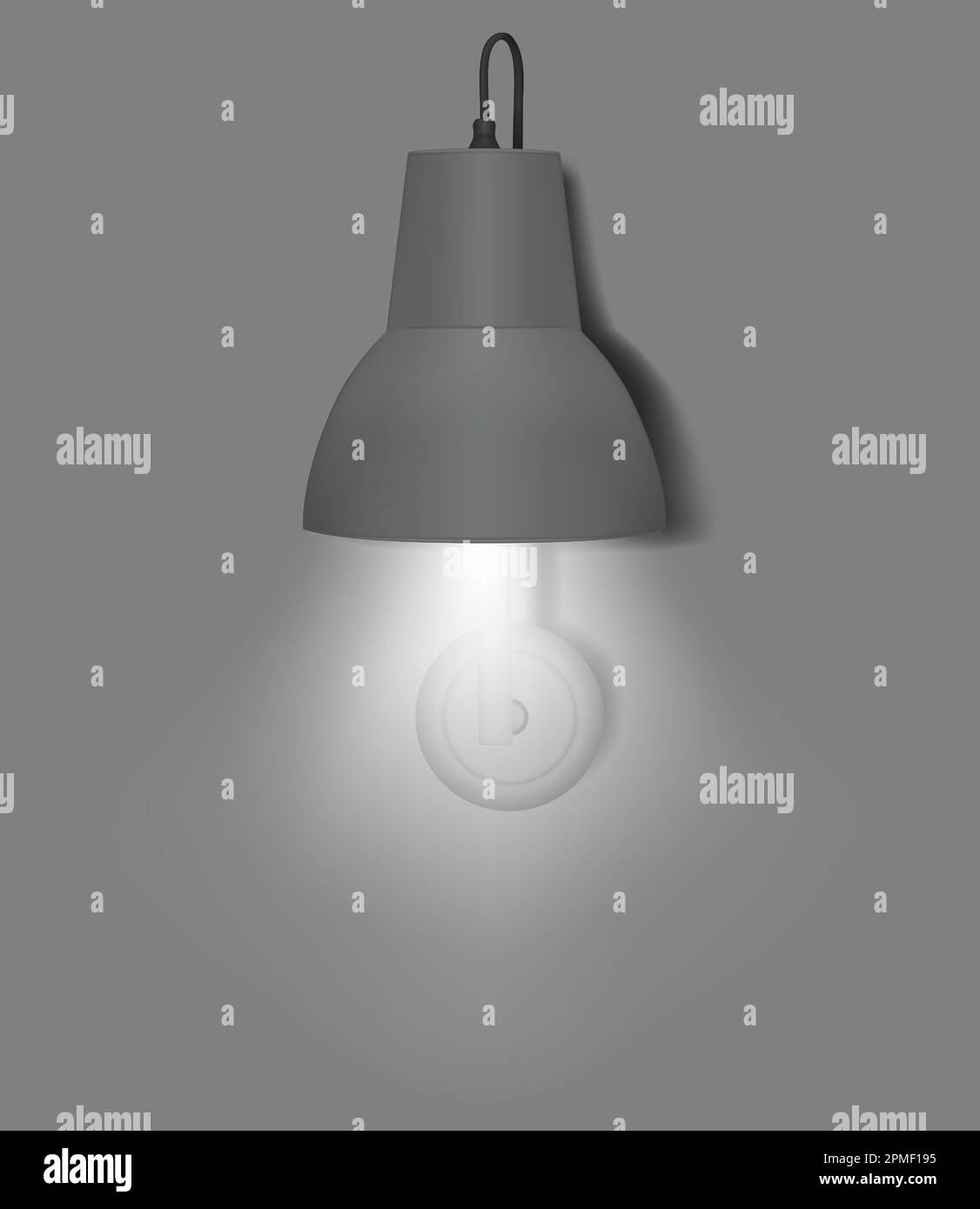 Wall lamp with bell shaped lampshade. Modern interior night light with