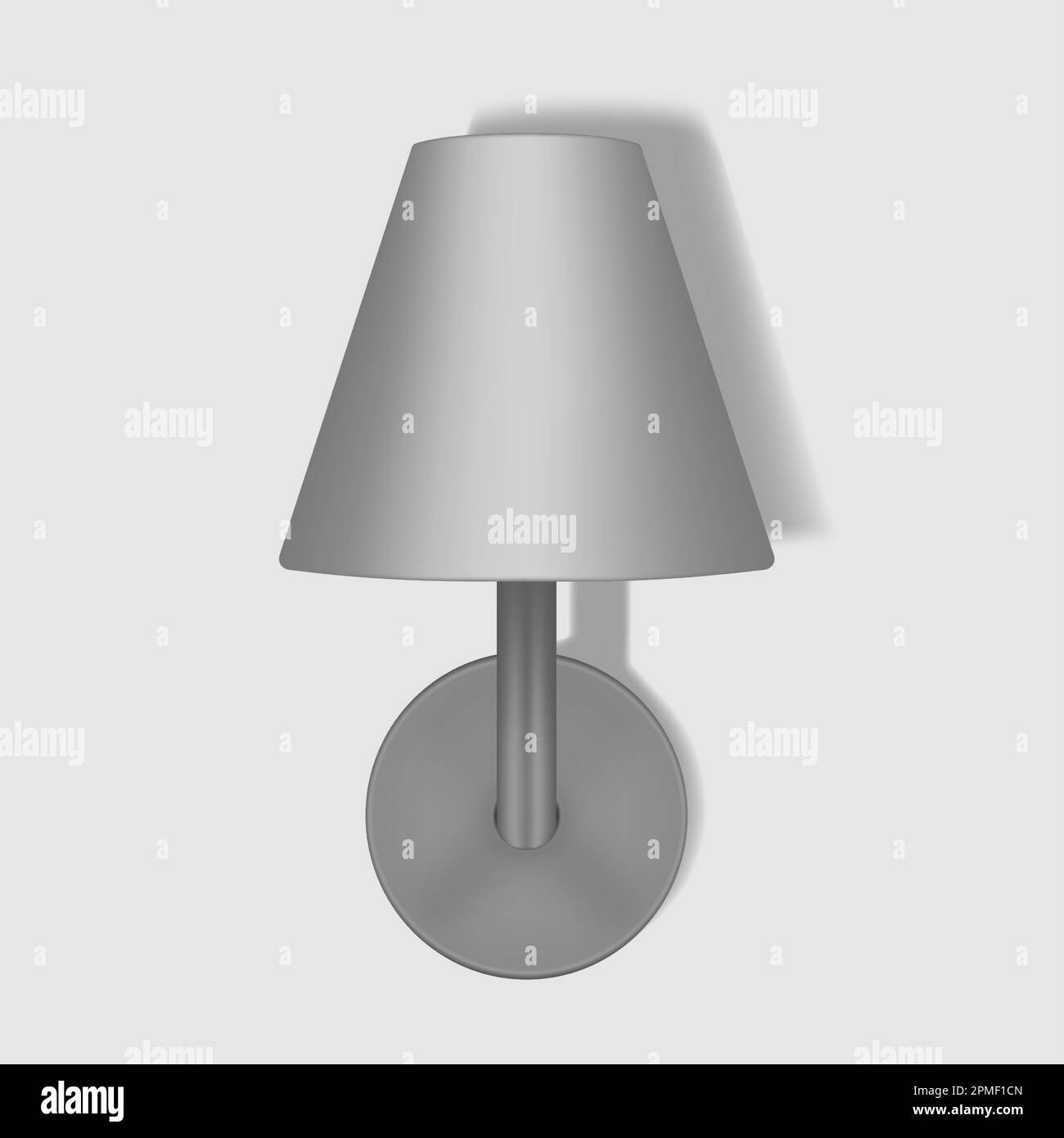 Wall lamp with lampshade, vector mockup. Modern interior night light