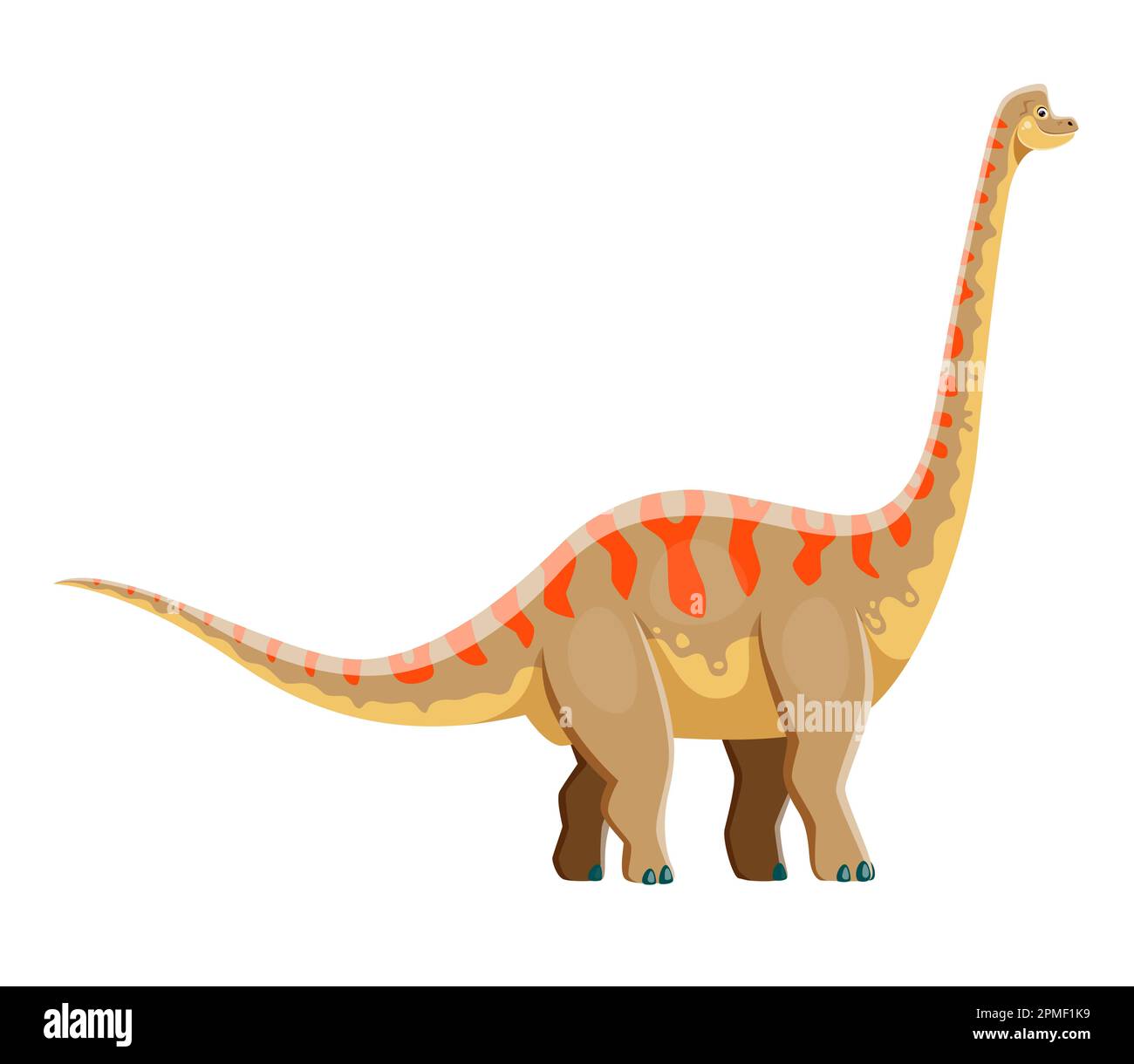 Cartoon Brachiosaurus dinosaur character. Prehistoric lizard, Jurassic