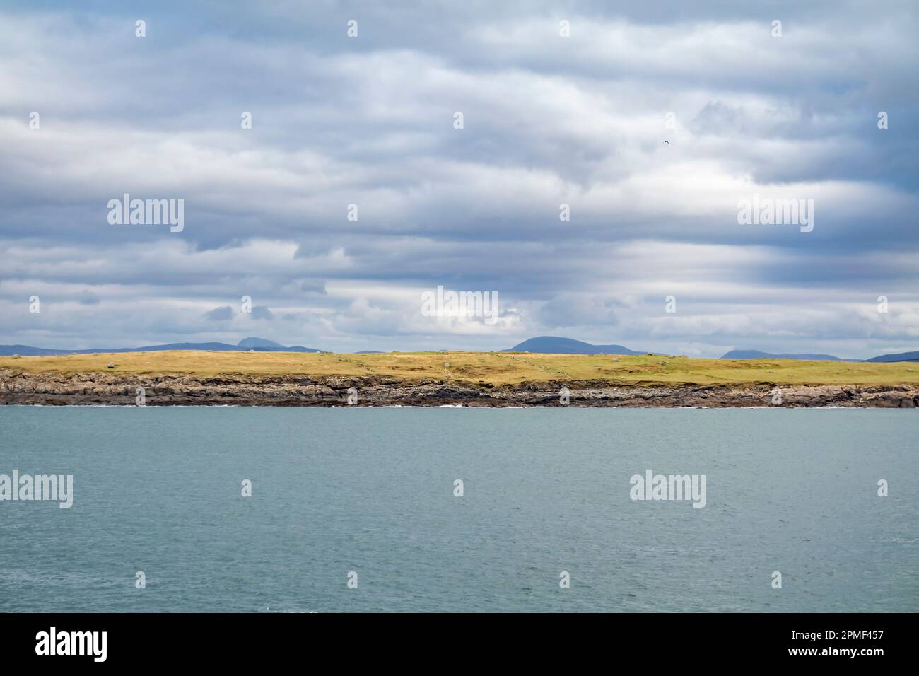 Inishkeel seen from the new viewpoint in Portnoo - Donegal, Ireland Stock Photo