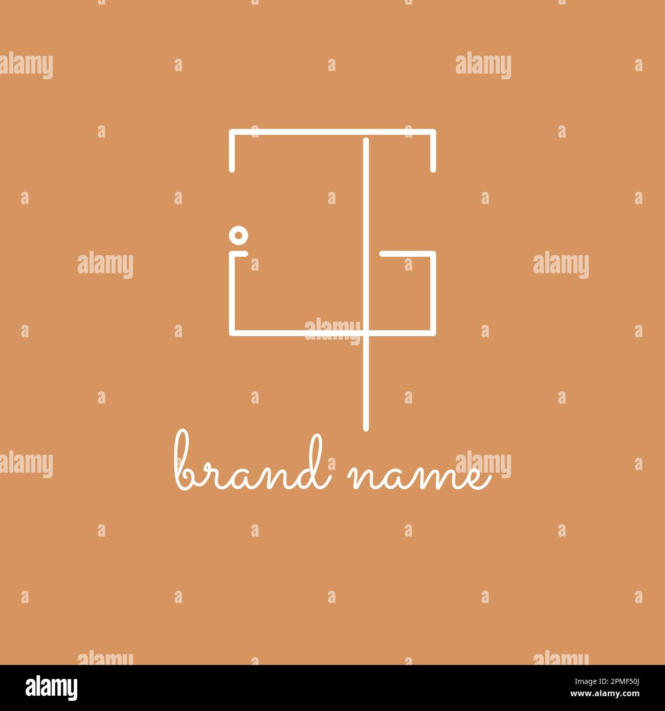 Abstract logo of lines and squares forming letters Stock Vector Image