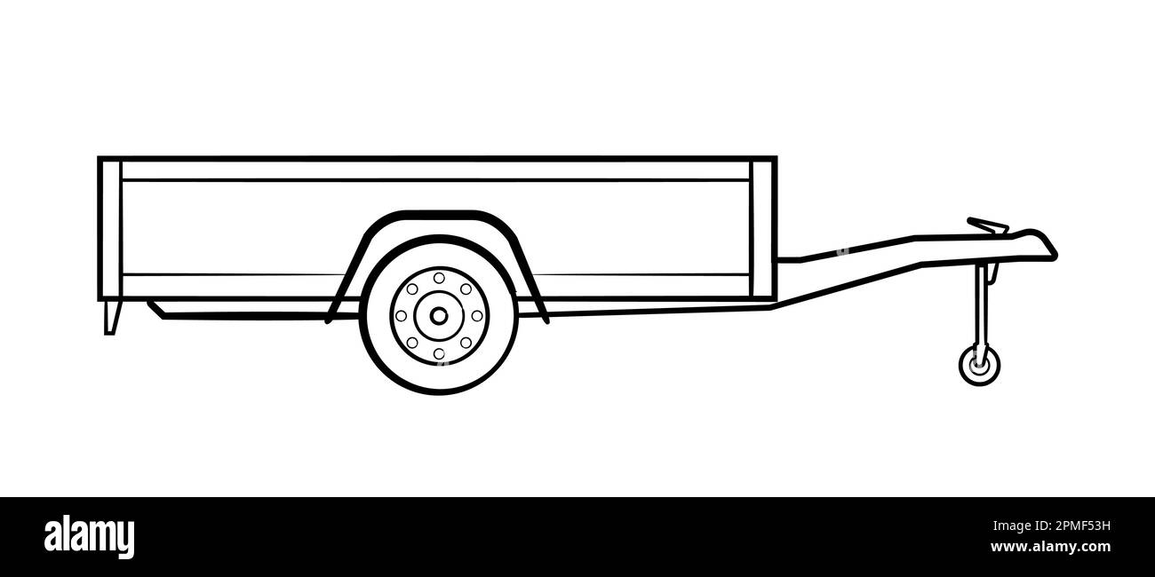 Car's open trailer vector stock illustration. Stock Vector