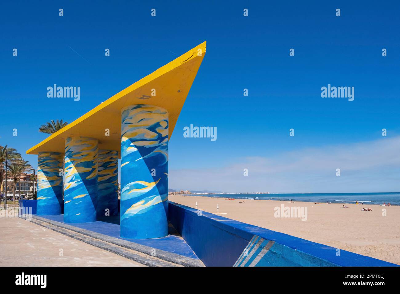 Spain, Valencia, Patacona beach, Viewpoint of La Patacona in homage to the maritime painter