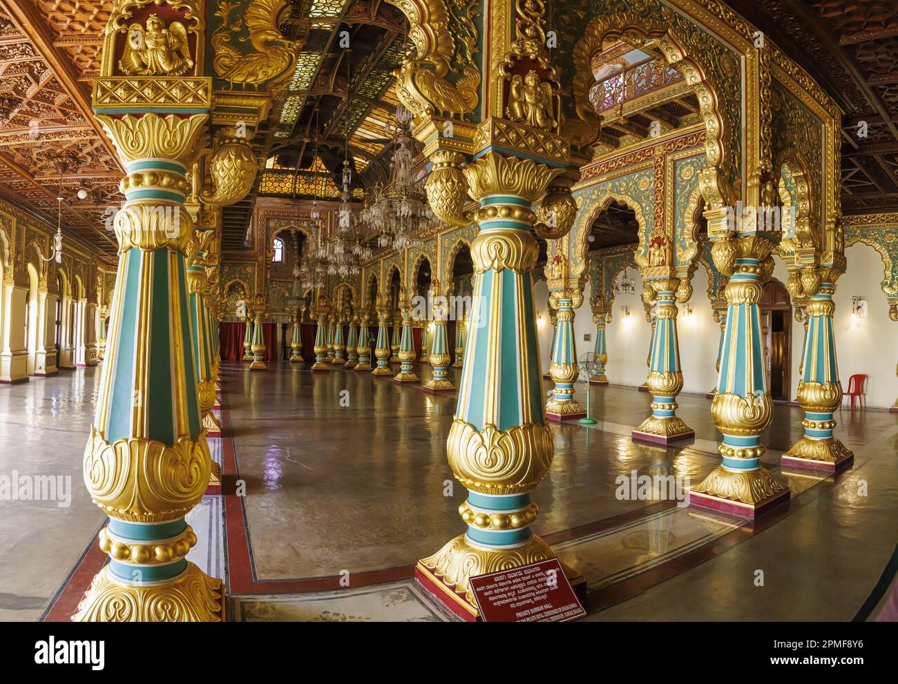 India, Karnataka, Mysore, Mysore Palace, private Durbar Stock Photo