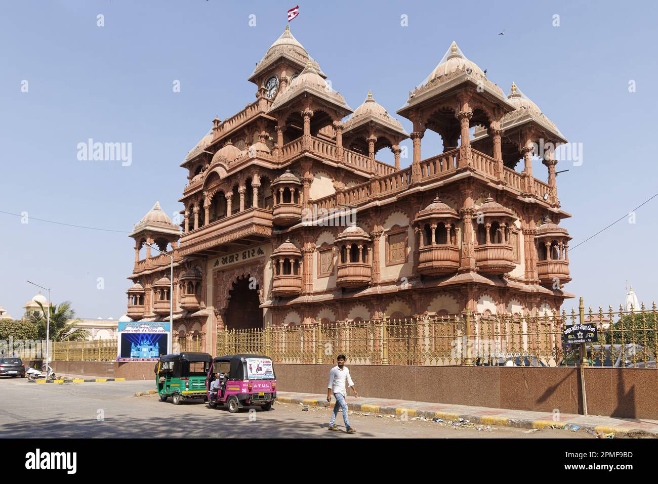 India, Gujarat, Gondal, Shri Swaminarayan Mandir temple entrance door