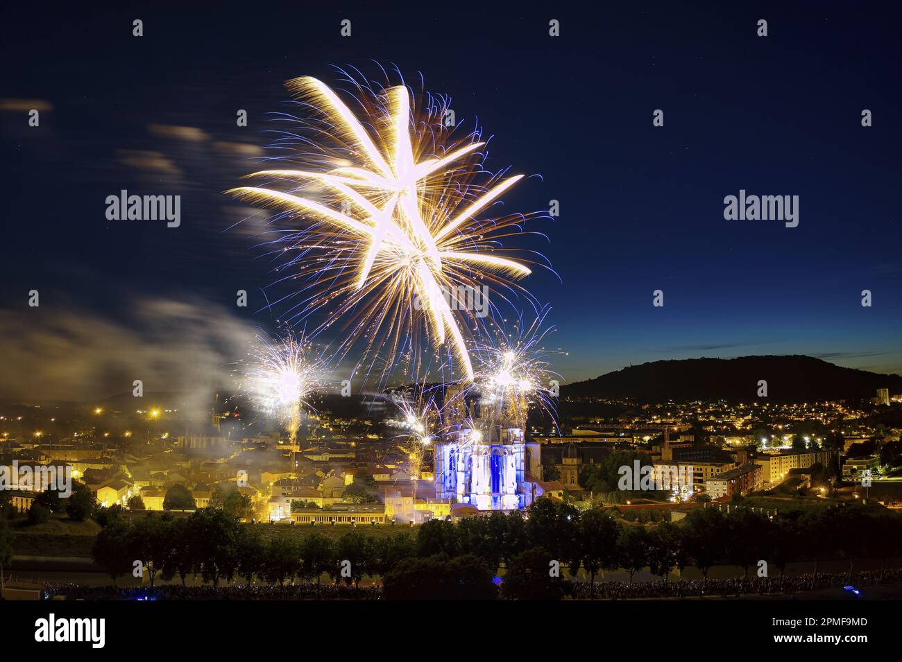 Toul Ramparts France, Meurthe et Moselle, Toul, fireworks of July 14, 2022 fired ...