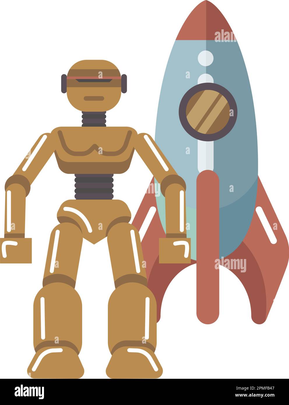 Kids toys, robot and rocket plaything boy games Stock Vector Image