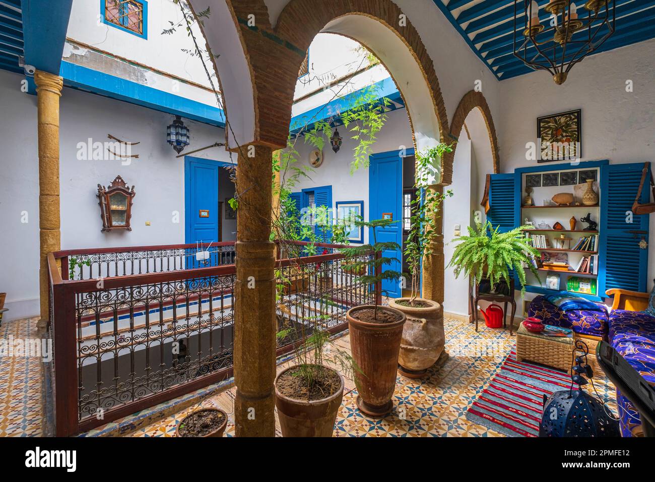 Morocco, Safi, Riad Le Cheval Blanc in the heart of the medina Stock ...