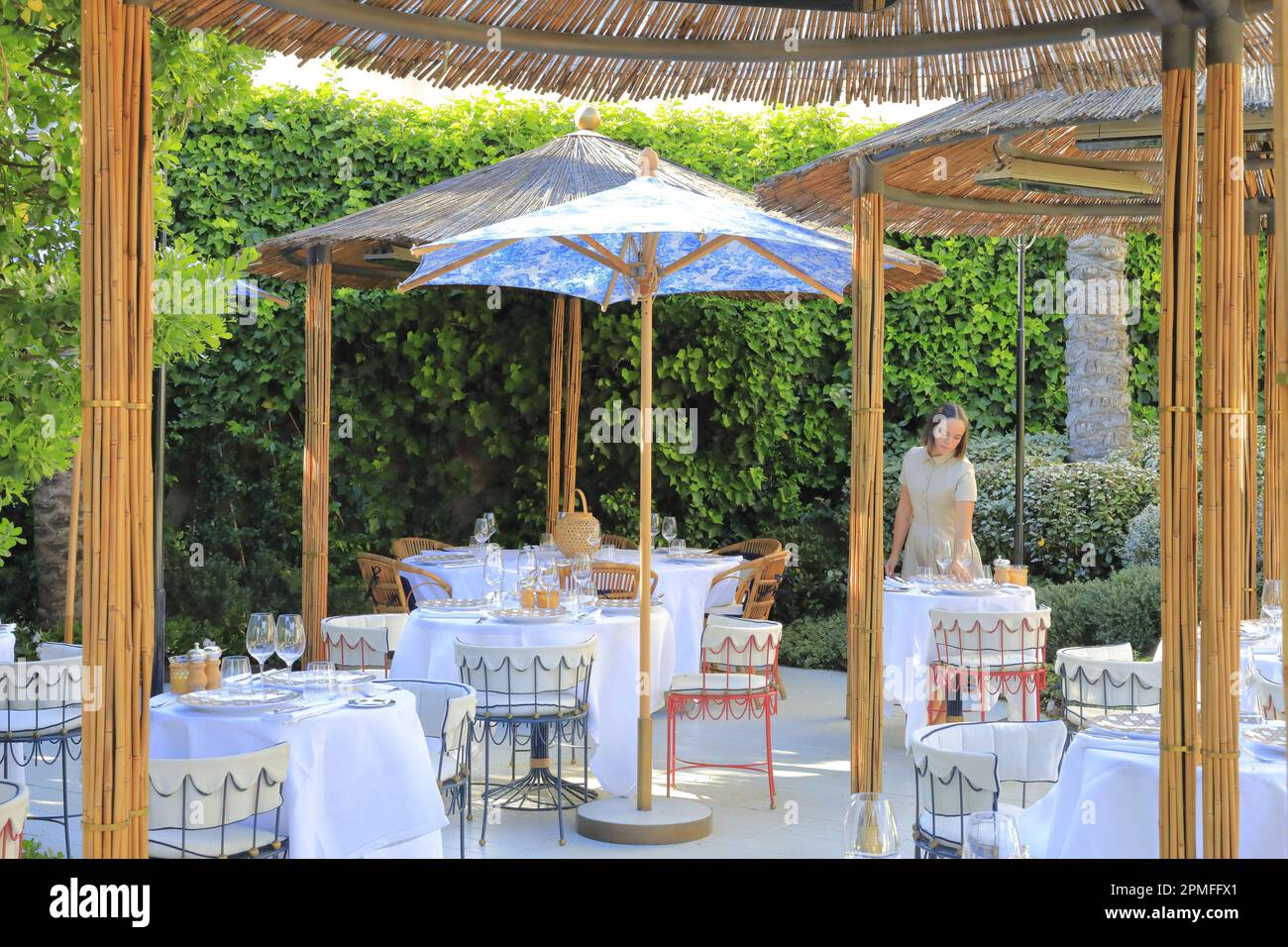 France, Var, Saint Tropez, Dior des Lices, cafe restaurant of the