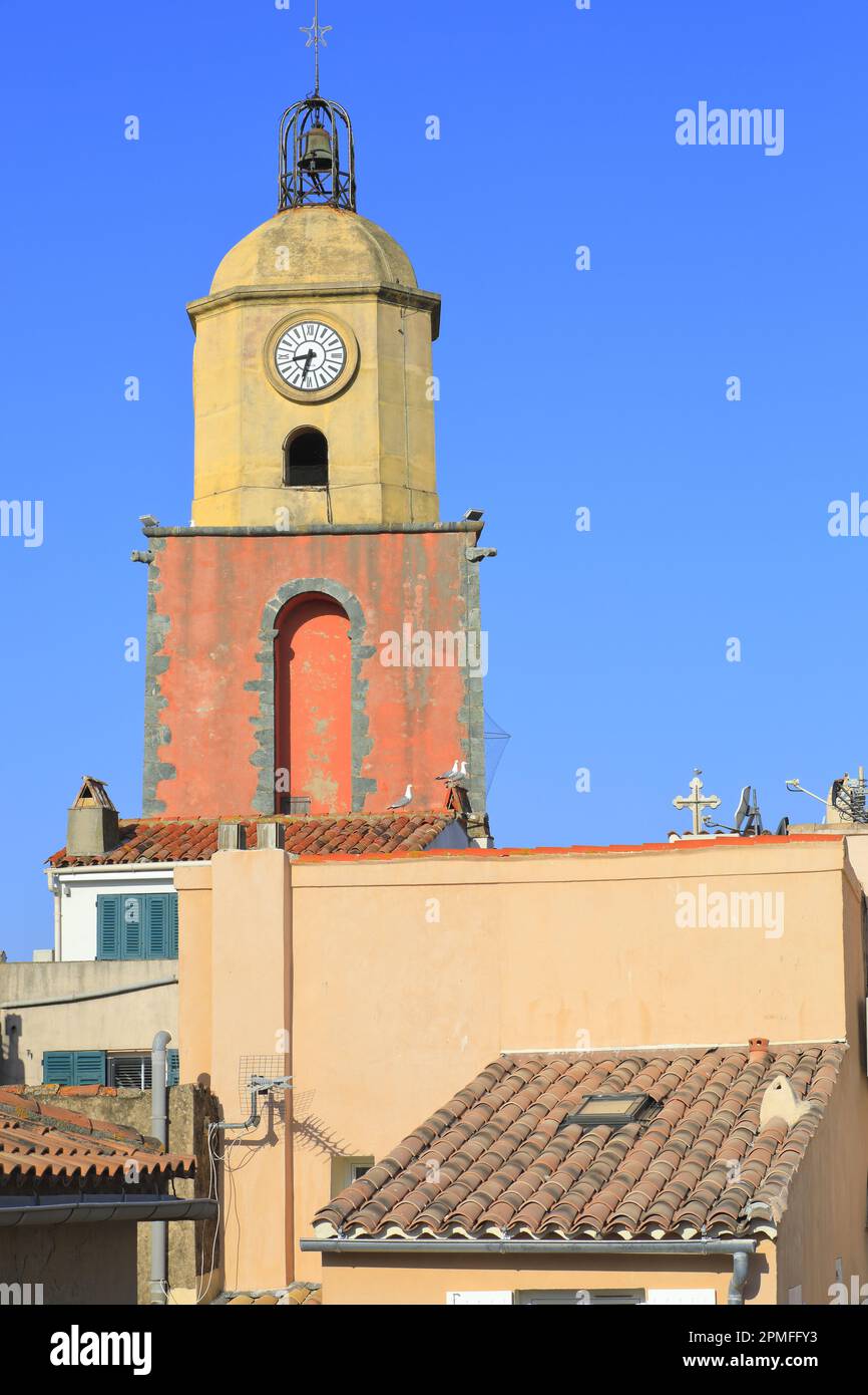 France, Var, Saint Tropez, view from a room of the La Ponche hotel on ...