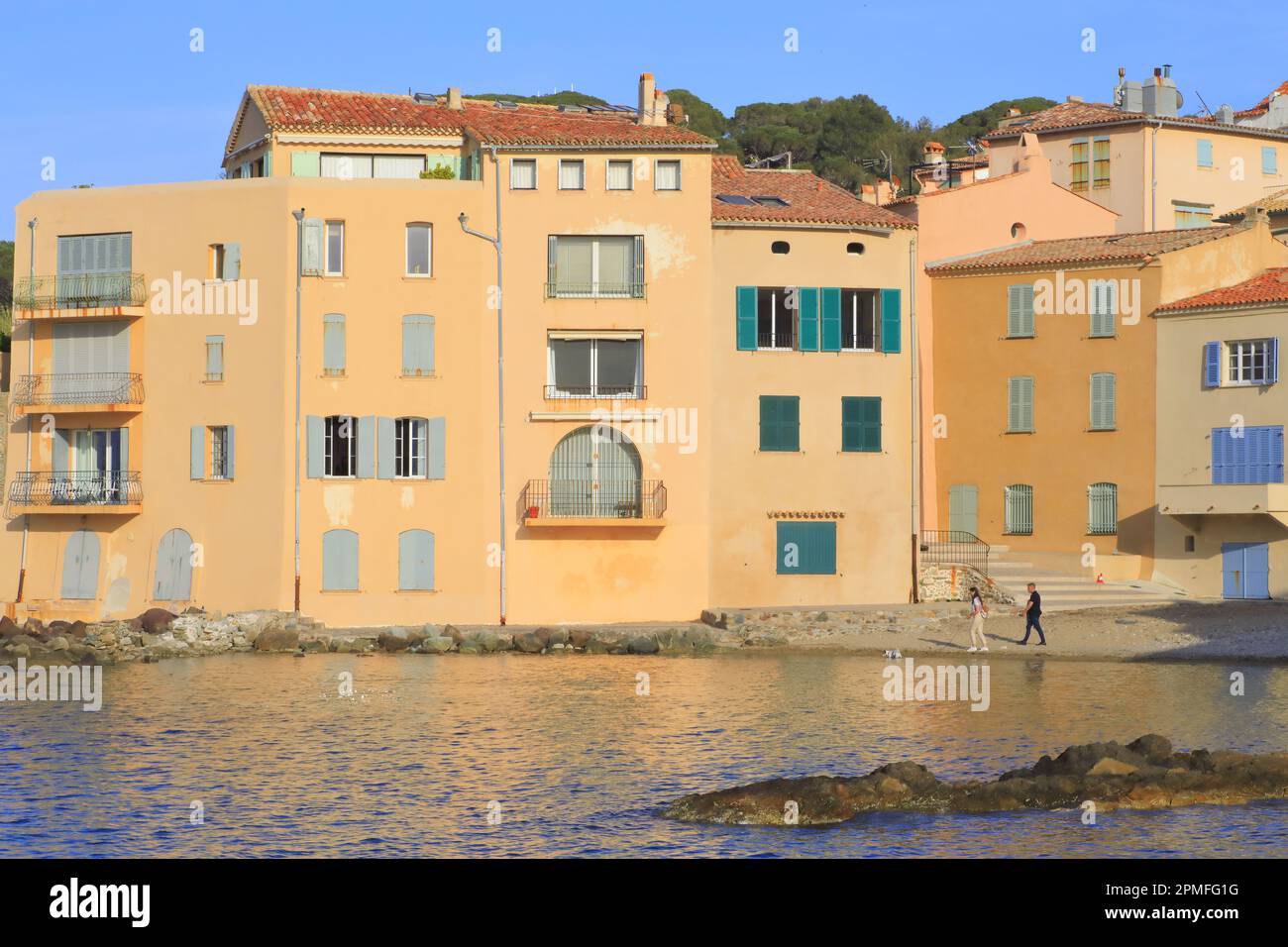 France Var Saint Tropez Plage de la Glaye houses by the water