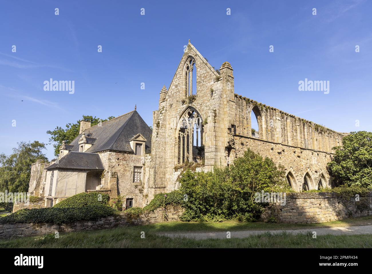 France, Cotes d'Armor, Paimpol, the Beauport abbey Stock Photo