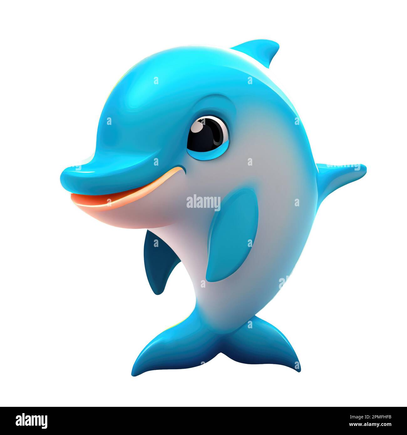 3d icon cute funny dolphin of underwater character cute cartoon shark