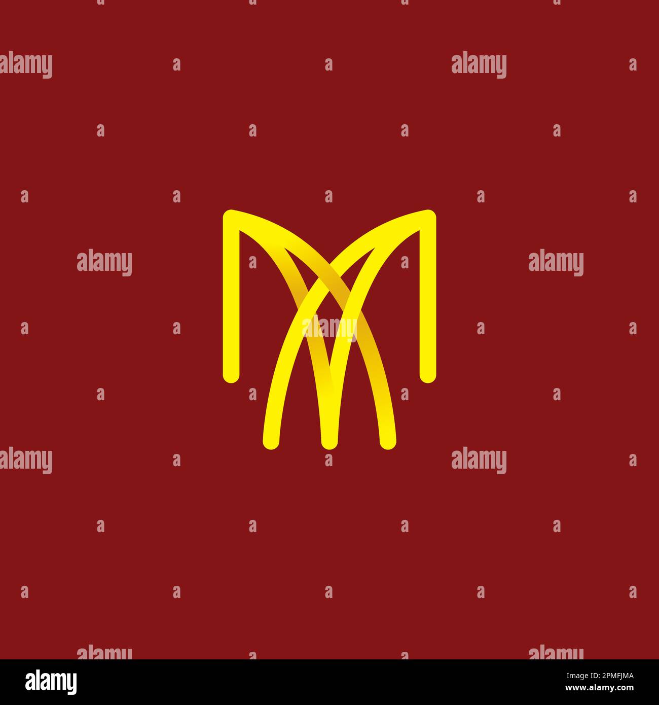 Letter M Line Logo Design. M Icon Vector Stock Vector Image & Art - Alamy